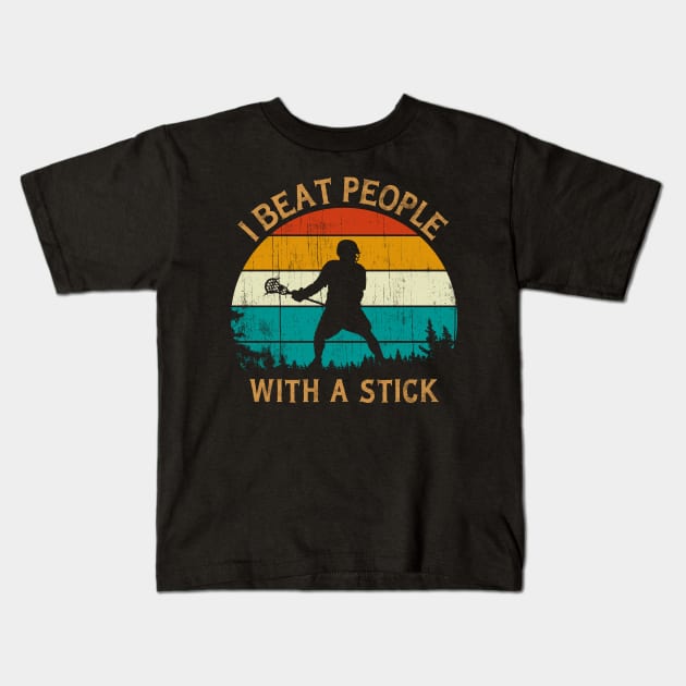 I Beat People With A Stick T-Shirt Kids T-Shirt by Msafi